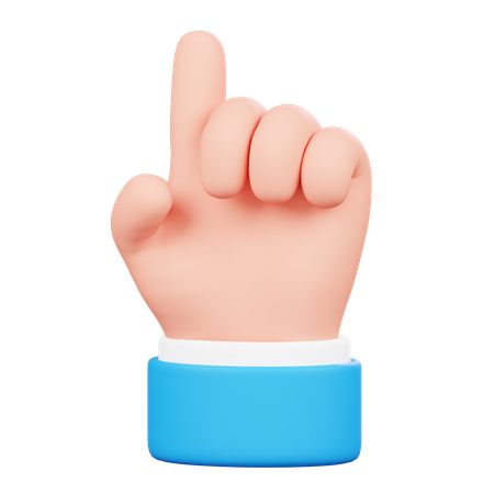 Gesto de la mano con el dedo apuntando hacia arriba  3D Icon