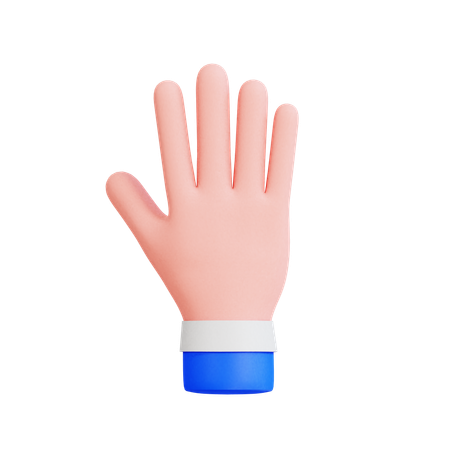 Gesto de la mano con cinco dedos  3D Icon