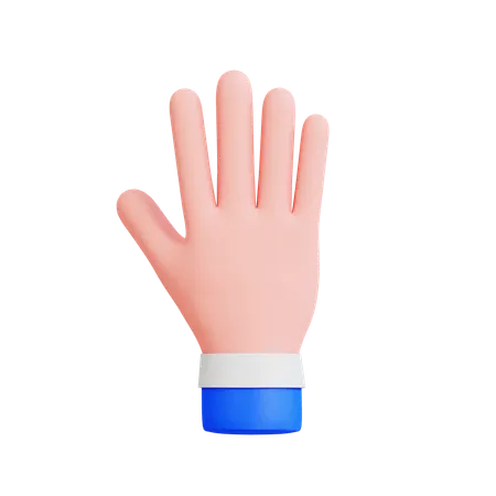 Gesto de la mano con cinco dedos  3D Icon