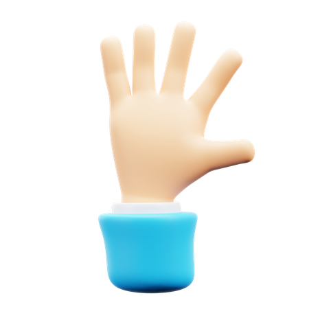 Gesto de la mano con cinco dedos  3D Icon