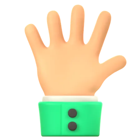 Gesto de la mano con cinco dedos  3D Icon