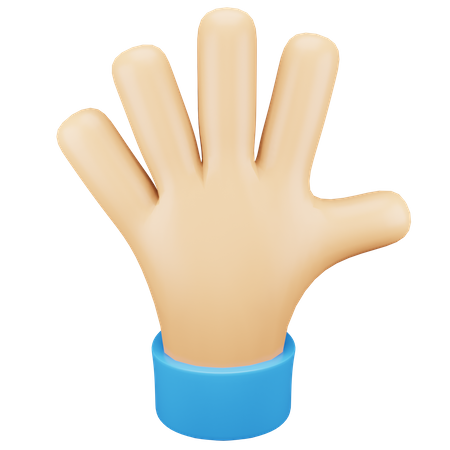 Gesto de la mano de cinco dedos  3D Icon