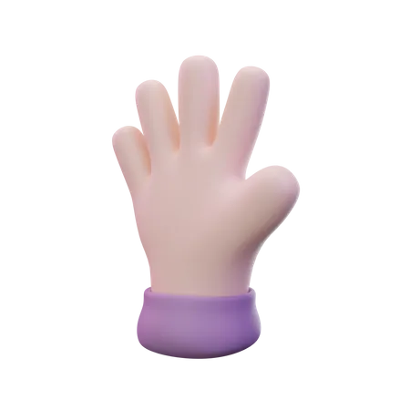Gesto de la mano con cinco dedos  3D Icon