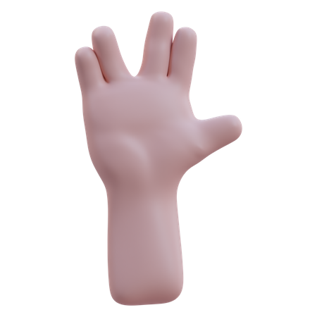 Gesto de la mano de cinco dedos  3D Icon