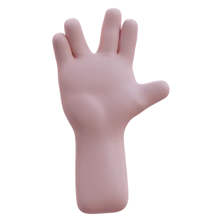 Gesto de la mano de cinco dedos  3D Icon