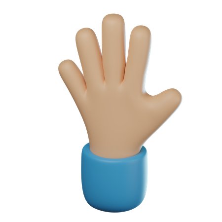 Gesto de la mano de cinco dedos  3D Icon