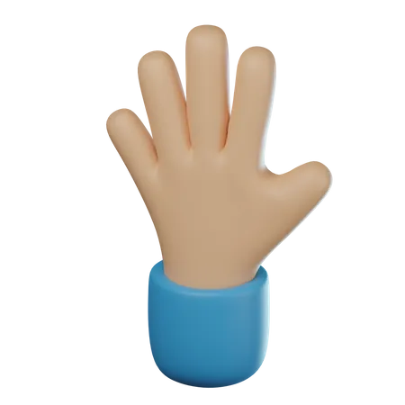 Gesto de la mano de cinco dedos  3D Icon