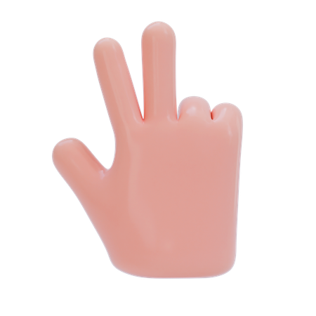 Gesto de la mano con dos dedos  3D Icon