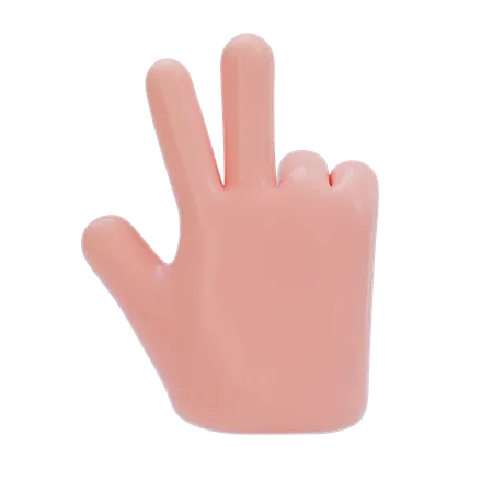 Gesto de la mano con dos dedos  3D Icon