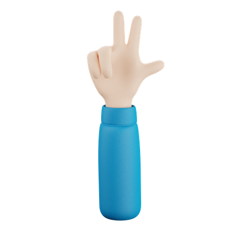 Gesto de la mano con dos dedos  3D Icon