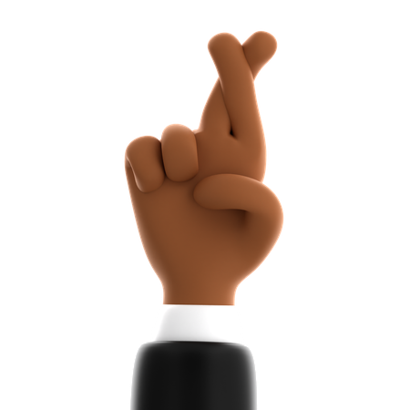 Gesto de la mano con el dedo cruzado  3D Icon