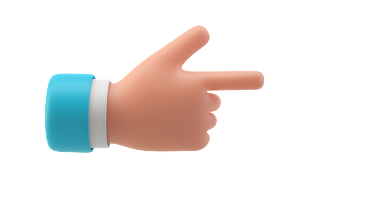 Gesto de la mano con el dedo en la dirección correcta  3D Icon