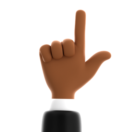 Gesto de la mano con un dedo  3D Icon