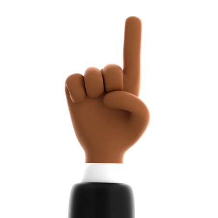 Gesto de la mano con un dedo  3D Icon