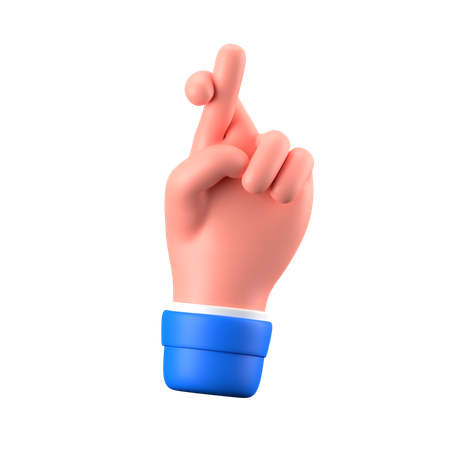 Gesto de la mano con el dedo cruzado  3D Icon