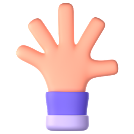 Gesto de la mano de cinco dedos  3D Icon