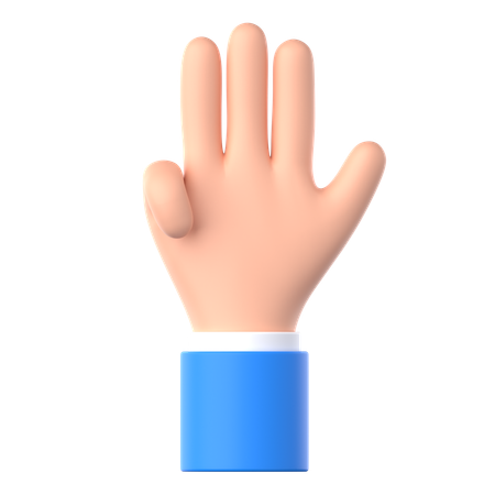 Gesto de la mano con cuatro dedos  3D Icon