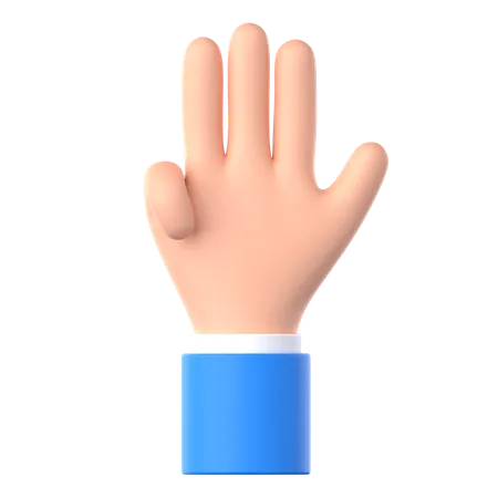 Gesto de la mano con cuatro dedos  3D Icon