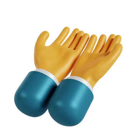 Rezar gesto de la mano  3D Illustration
