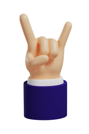 Gesto de la mano de roca  3D Icon