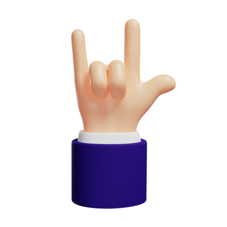 Gesto de la mano de roca  3D Icon