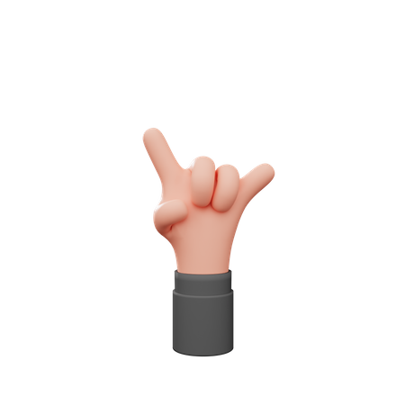 Gesto de la mano de roca  3D Icon