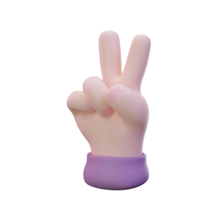 Gesto de victoria con la mano  3D Icon