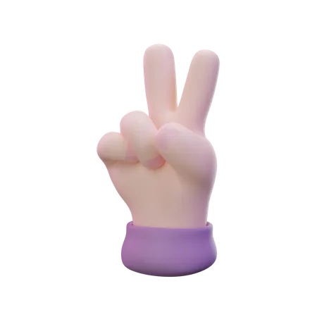 Gesto de victoria con la mano  3D Icon