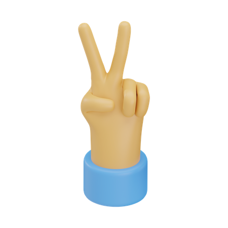 Gesto de victoria con la mano  3D Icon