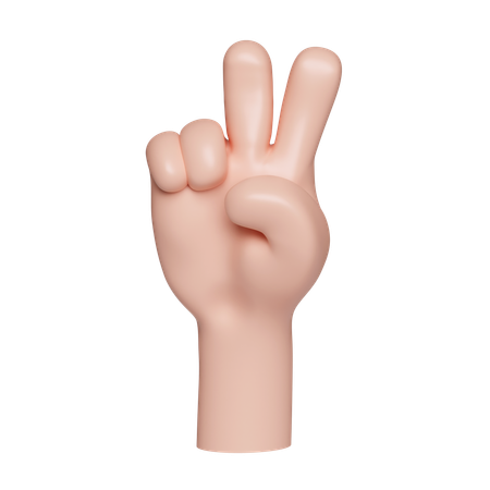 Gesto de victoria con la mano  3D Icon