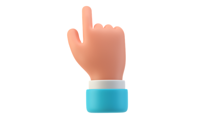 Gesto de la mano con el dedo meñique  3D Illustration