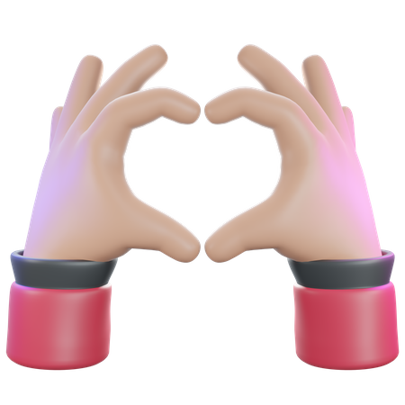 Gesto de la mano del corazón  3D Icon