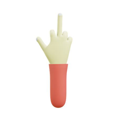 Gesto de la mano con el dedo medio  3D Icon