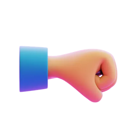 Puño apuntando gesto de la mano derecha  3D Icon