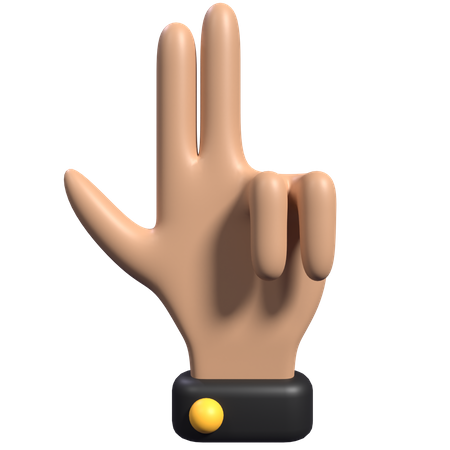 Gesto de la mano disparando  3D Icon