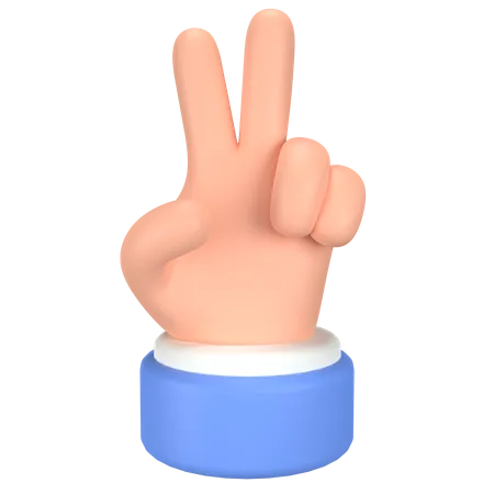 Gesto de la mano con dos dedos  3D Icon