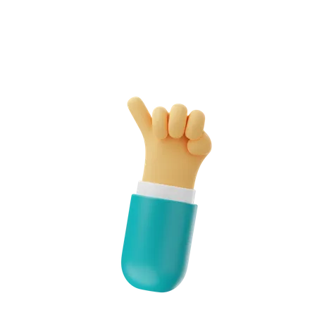 Gesto de la mano meñique  3D Icon