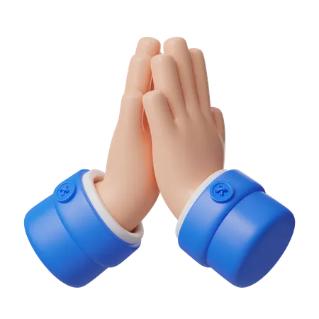 Gesto de la mano namaste  3D Icon
