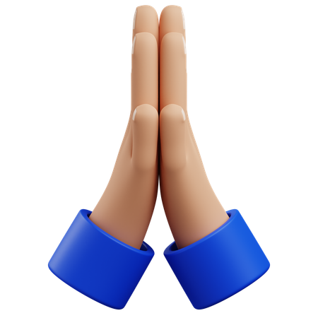 Gesto de la mano orando  3D Icon