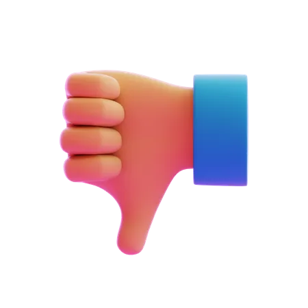 Gesto de la mano con el pulgar hacia abajo  3D Icon