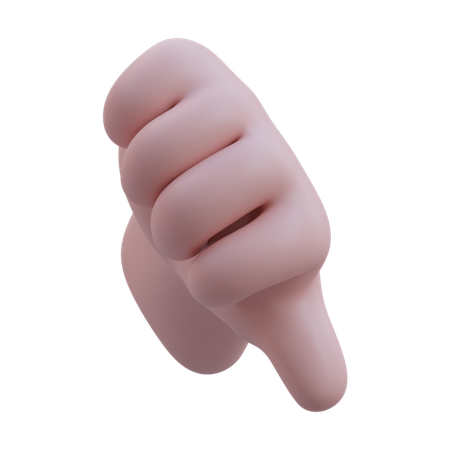 Gesto de la mano con el pulgar hacia abajo  3D Icon