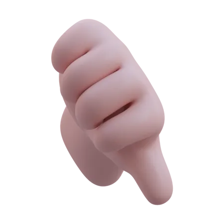 Gesto de la mano con el pulgar hacia abajo  3D Icon