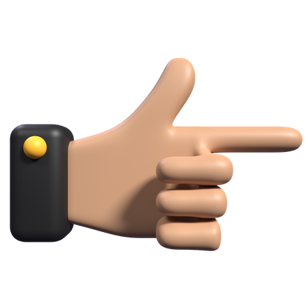 Señalando el gesto de la mano con el dedo izquierdo.  3D Icon