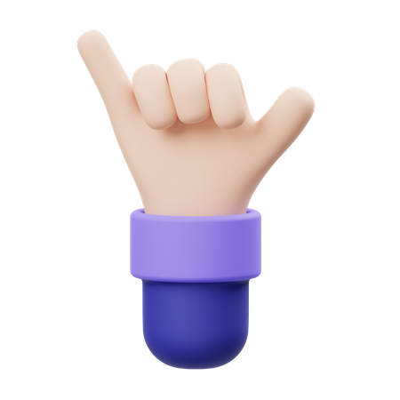 Gesto de la mano shaka  3D Illustration