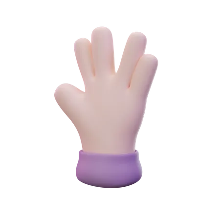 Gesto de la mano vulcana  3D Icon