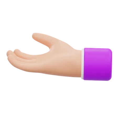 Gesto de la mano derecha con la palma hacia arriba  3D Icon