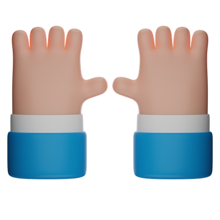Gesto de cinco dedos con la mano abierta  3D Icon