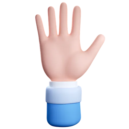 Gesto de mano abierta con cinco dedos  3D Icon