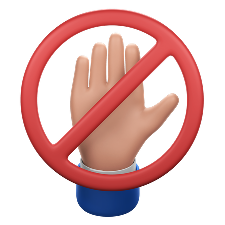 Gesto de mano con señal de stop  3D Icon