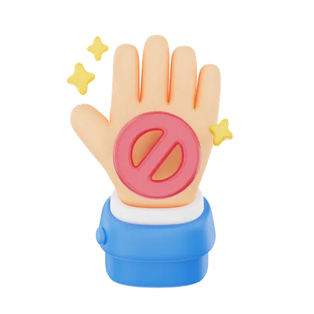 Detener el gesto de la mano con señal de precaución  3D Icon